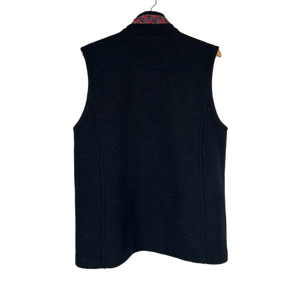 VTG Tundra Sport Canada 100% Wool Vest Black/Red Full Zip LARGE - Picture 10 of 13